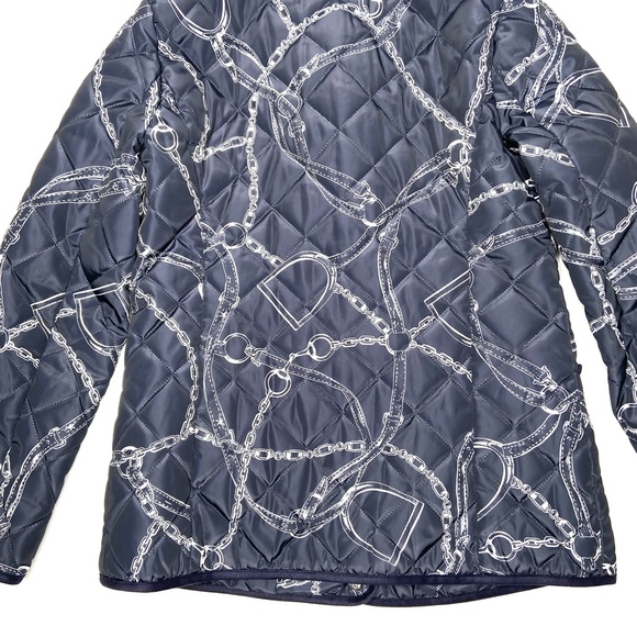 LAUREN RALPH LAUREN Navy Belting Print Quilted Jacket - Picture 8 of 16